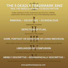 5 Trademark sins infographic